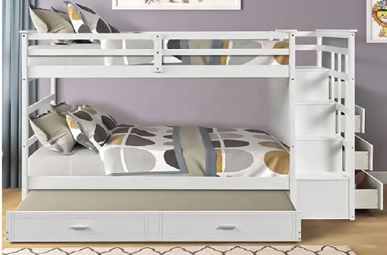 سرير ثلاث أدوار مع أدراج